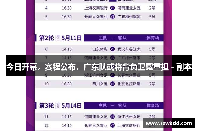 今日开幕，赛程公布，广东队或将背负卫冕重担 - 副本